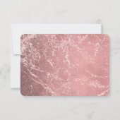 Rose Gold Rose Moderne Marbre Réponse RSVP (Dos)