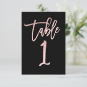 Rose Gold Rose Pailleté Moderne Numéro de Table 1 (Debout devant)
