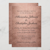 Rose Gold Rustic Foil Faire-part de mariage simple (Devant / Derrière)