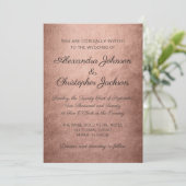 Rose Gold Rustic Foil Faire-part de mariage simple (Debout devant)