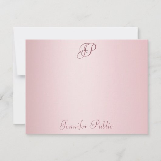 Rose Gold Script main Modèle monogramme (Devant)