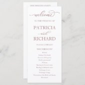 Rose Gold Script Mariage programme de cérémonie (Devant / Derrière)