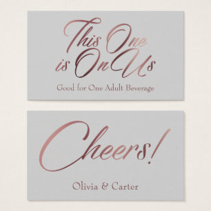 Rose Gold Script sur Lumineuse Grey Dricket Cartes
