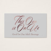 Rose Gold Script sur Lumineuse Grey Dricket Cartes (Devant)