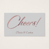 Rose Gold Script sur Lumineuse Grey Dricket Cartes (Dos)