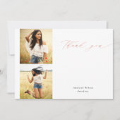 Rose Gold Script Two Photo Graduation Merci (Devant)