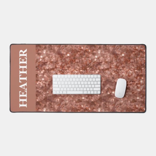 Rose Gold Sequin Parties scintillant Nom du monogr (Clavier et souris)