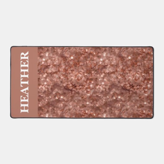 Rose Gold Sequin Parties scintillant Nom du monogr (Recto)