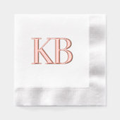 Rose Gold Serif Monogramme Initiales Mariage (Recto)