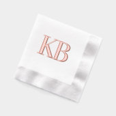 Rose Gold Serif Monogramme Initiales Mariage (Gauche)