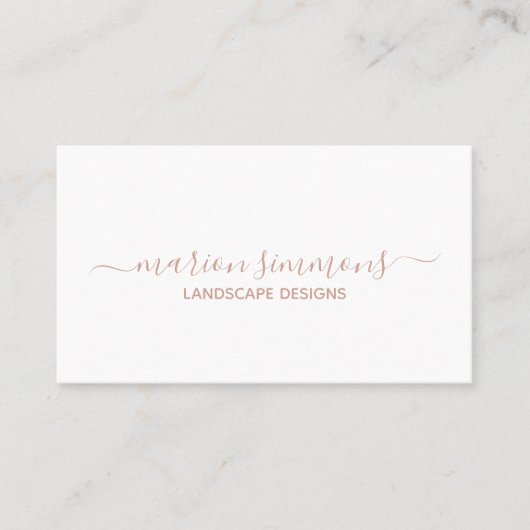 Rose Gold Signature Elegant Carte de visite (Devant)