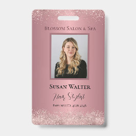 Rose Gold Signature Elegantie Personeelsidentifica Badge