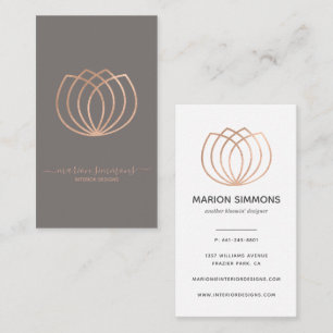 Rose Gold Signature Lotus Flower Carte de visite