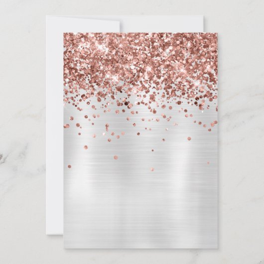 Rose Gold Silver 50e Anniversaire Fête Invitation (Dos)