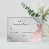 Rose Gold Silver Diamond Sparkle Gown RSVP (Debout devant)