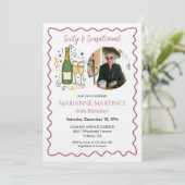 Rose Gold Sixty & Sensational Photo 60th Birthday Kaart (Staand voorkant)