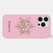 Rose Gold Snowflake Nom de Noël (Verso Horizontal)