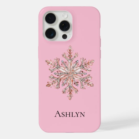 Rose Gold Snowflake Nom de Noël (Verso)