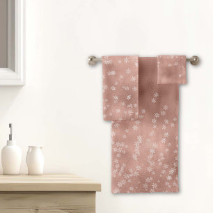 Rose Gold Snowflake Serviettes de bain de Noël