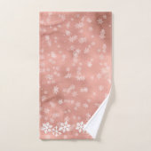 Rose Gold Snowflake Serviettes de bain de Noël (Serviette à main)