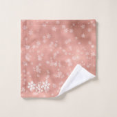 Rose Gold Snowflake Serviettes de bain de Noël (Gant de toilette)