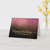 Rose Gold Sparkle joyeuse carte d'anniversaire (Fleur jaune)