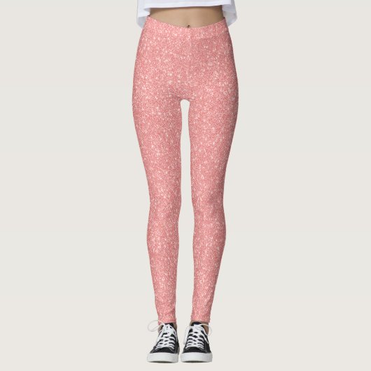 Rose Gold Sparkle Pattern – Luxury Blush Metallic  Leggings (Voorkant)