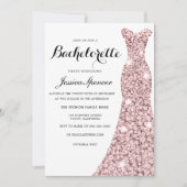Rose Gold Sparkle Robe Bachelorette Invitation (Devant)