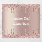 Rose Gold Sparkling Vin bouteille Étiquette Texte (Étiquettes simples)