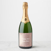 Rose Gold Sparkling Vin bouteille Étiquette Texte (Devant)