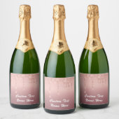Rose Gold Sparkling Wine Étiquette Texte personnal (Bouteilles)