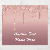 Rose Gold Sparkling Wine Étiquette Texte personnal (Étiquettes simples)