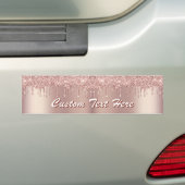 Rose Gold Sparkly Bumper Sticker with Custom Text (En voiture)