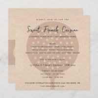 ROSE GOLD SPOON FORK CUISINE CLASSE INVITATION MOD