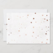 Rose Gold Stars Girl Faire-part de naissance (Dos)