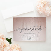 Rose Gold String Lights Surprise Party Invitation