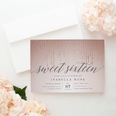 Rose Gold String Lights Sweet sixteen Invitation