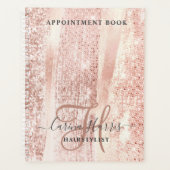 Rose Gold Strokes Hairstylist carnet de rendez-vou (Devant)