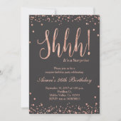 Rose Gold Surprise Anniversaire Fête Invitation (Devant)