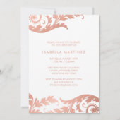 Rose Gold Swirls Photo Quinceanera Invitations (Dos)