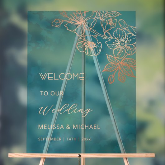 Rose Gold Teal Transparent Wedding (Neutre)