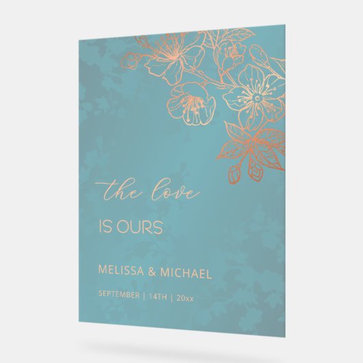 Rose Gold Teal Transparent Wedding (Angle)