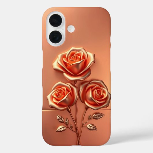 Rose Gold Trio Flowers Coque-Mate coque iphone (Verso)