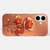 Rose Gold Trio Flowers Coque-Mate coque iphone (Verso (horizontal))