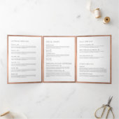 Rose Gold Whisk Bakery Menu de restauration Brochu (Intérieur)