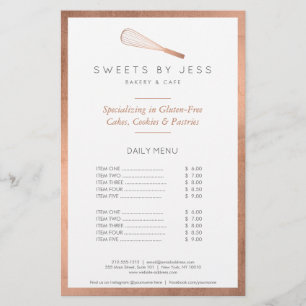 Rose Gold Whisk Bakkerij Halve Pagina Flyer
