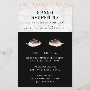 Rose Gold Wimper Salon Groot Heropening Covid Veil Flyer