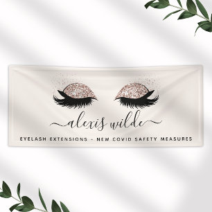 Rose Gold Wimpers Salon Bedrijf Spandoek