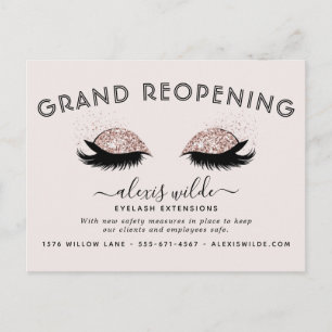 Rose Gold Wimpers Salon Grootse Heropening Covid Briefkaart