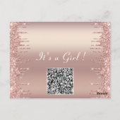 Rose Gold Your QR Code Baby Girl Shower Invitation (Dos)
